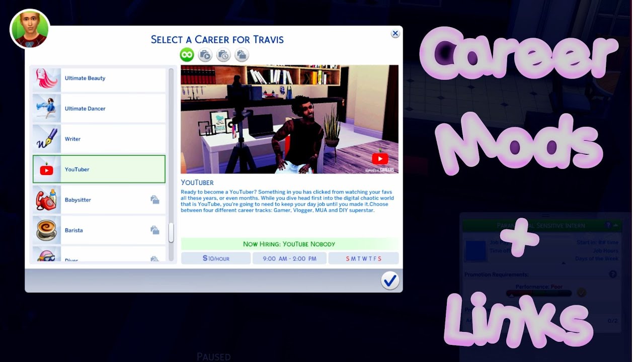 adult career mods sims 4