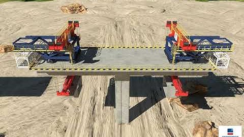 Balanced cantilever erection with Standard Mobile lifting frame - 3D animation