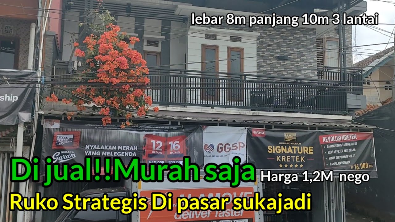 Terjual‼️ Ruko Aktif 3Lantai Bagus lokasi Strategis Di pasar Sukajadi Harga 1,2M nego