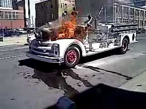 Fire Truck Burns at Denver Firefighters Museum Very Bad Day - YouTube
