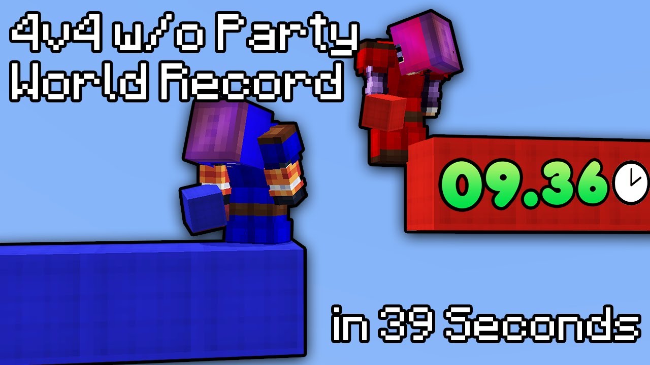 [WORLD RECORD] Bedwars 4v4 Win Without Party in 39 Seconds