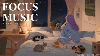 🍀cozy night study session 🌙 calm music for productivity
