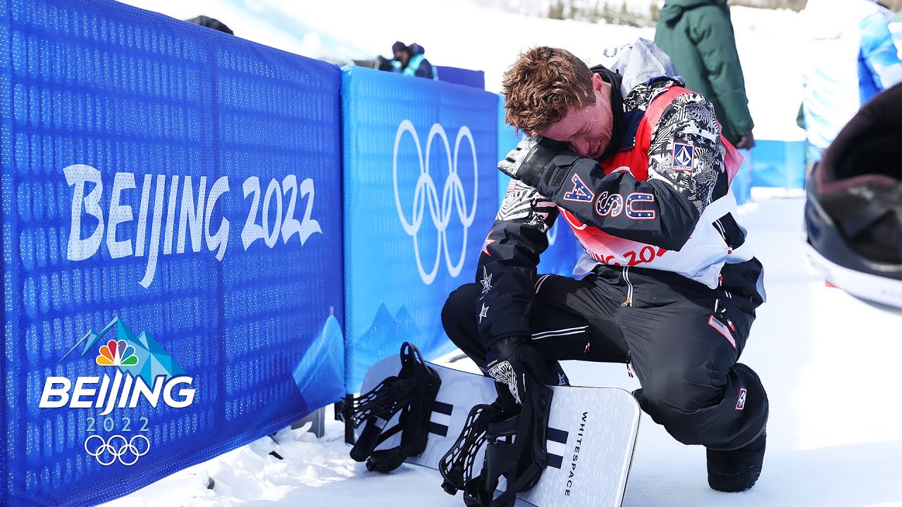 Shaun White, left, of Carlsbad, Calif., shouts after winning the men's  halfpipe finals at the Burton U.S. Open Snowboarding Championships,  Saturday, March 22, 2008, at Stratton Mountain Resort in Stratton, Vt. (AP