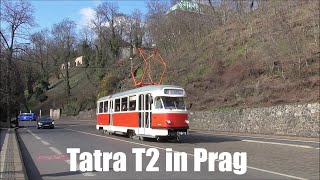 Straßenbahn Praha/Prag: Tatra T2 auf der Linie 2 am 07.03. und 08.03.2020