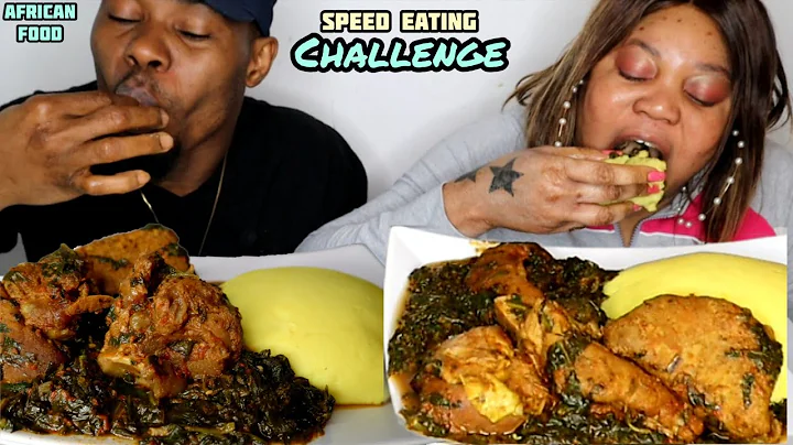 Authentic Efo Riro Soup - The Best Vegetable Soup With Fufu Speed Eating Challenge | African Food