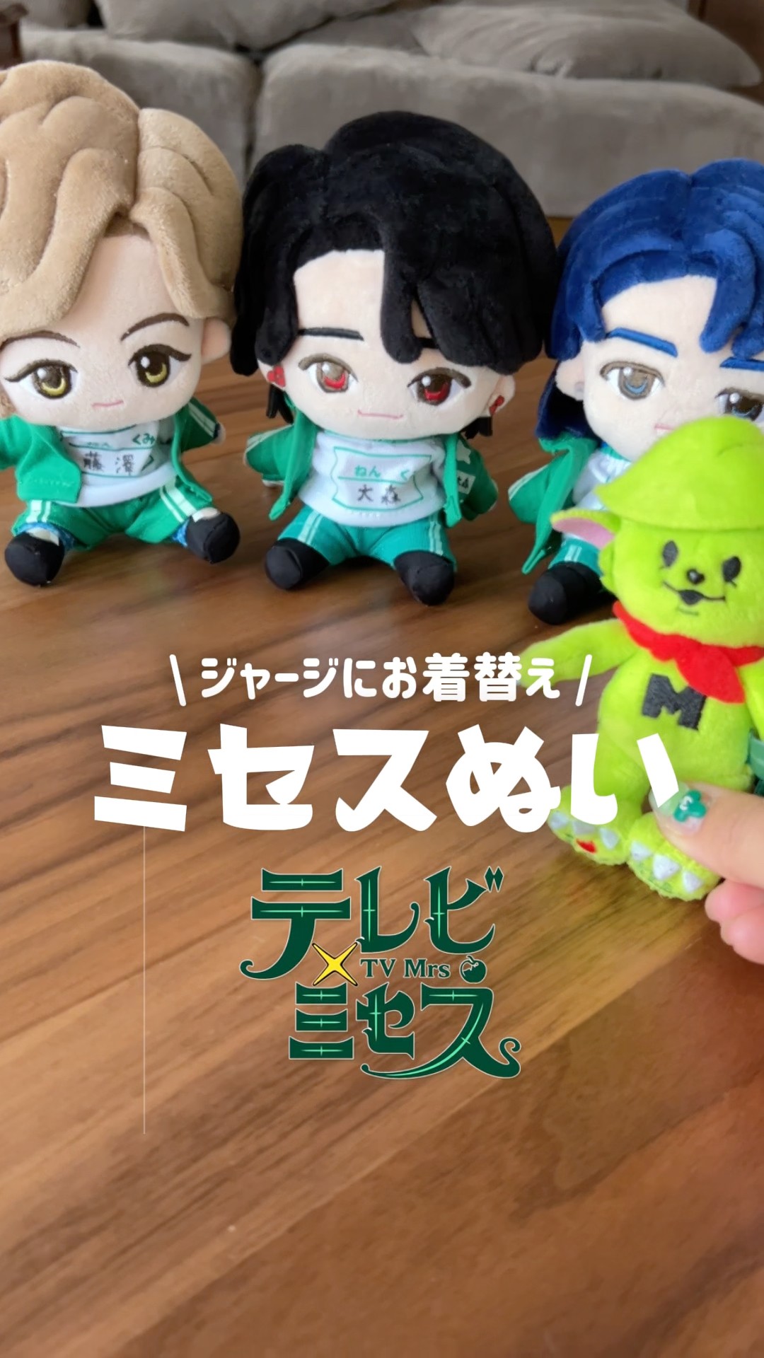 テレビミセスぬい。お譲りいただけたミセスぬいをセリア商品で変身