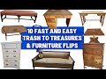 10 Fast and Easy Trash to Treasure Projects and Thrifted Furniture Flips