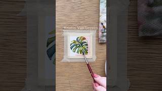 Watercolor monstera for painting 39! Go quick, maintain the wet edge and use lots of colors