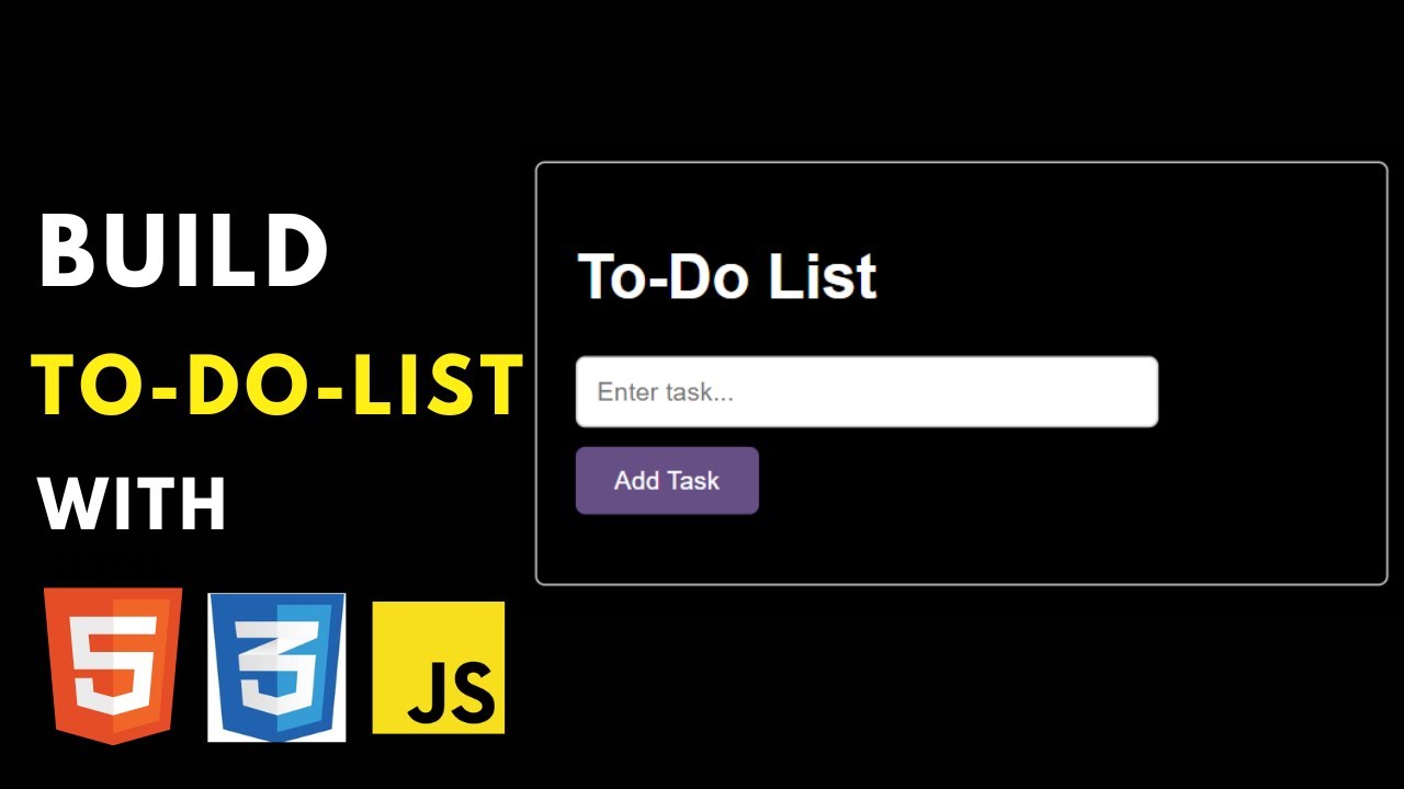 How To Create To-Do List App Using HTML CSS And JavaScript - YouTube
