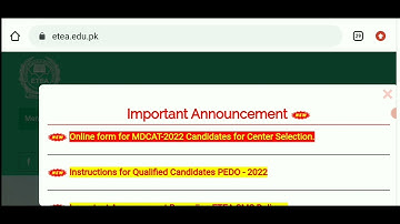 How to select your exam centre for mdcat 2022 Etea