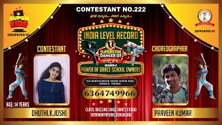 Contestant No.222Dhuthi.k.joshisuperstar Dancer Of Karnatakaseason3