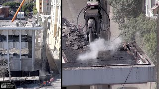 Demolition excavator munching on a concrete building (Episode 1 of 3)