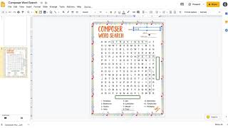 Word Search instructions on a computer
