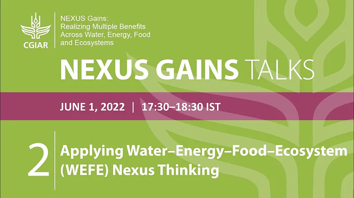 NEXUS Gains Talks 2: Applying Water–Energy–Food–Ecosystem (WEFE) Nexus Thinking