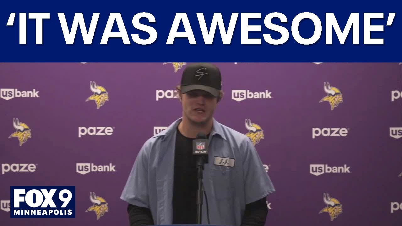 J.J. McCarthy gets emotional after Vikings beat Lions, 27-24: 'It was amazing' [FULL]