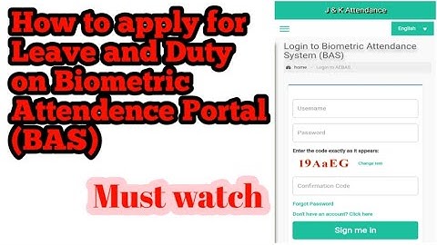 How to apply for Leave and Duty on Biometric Attendance Portal || Apply for duty || Apply for leave