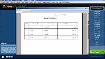 Salary Package Report - OpenMiracle Free Open Source Accounting Software.