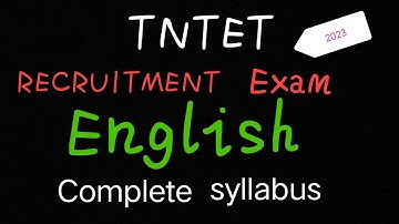UG TRB English - Complete Syllabus - TET Recruitment Exam