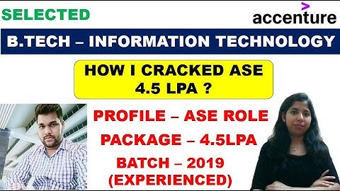 Accenture ASE Interview Experience - 4.5 LPA | Accenture Interview Questions and Answer