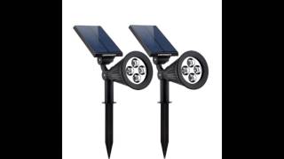 Solar Lights,URPOWER 2-in-1 Waterproof 4 LED Solar Spotlight
Claim your Solar Lights click this link:http://amzn.to/2uq7VtW
Tips:
Please confirm the switch is under on status so that the light could be charged normally and auto lights on at night.
If the ground is too hard, do not twist or hammer it with force. Try to soften the ground with water and then insert into the ground.
Description:
The latest technology for beautiful, high-tech landscaping would be these In-ground Lights. During the daytime, they are retracted, and absorbing solar energy. At dusk, they literally pop up and light up, giving you lights along a pathway, driveway, deck or dock that arent in your way during the day.Includes installation hardware, completely wireless. Powered by a lithium ion rechargeable battery thats solar powered - each light illuminates via 4 LEDs. Completely weather resistant. Each light works independently.
Specifications:
Waterproof level: IP64
Charging time:4-5 hours
Working time: about 6 - 9 hours
Battery: 18500 lithium battery 3.7V 2200mAh
Dimensions:29*9.5*34 cm
Power Source: Solar-Powered
Features:
2 modes - high light mode & dim light mode
No wiring required - simply install and enjoy
Great for landscapes, grass area, decks, docks, and more
Solar-Powered, Low Voltage, Stake or Hang, Automatic
Adjusted 270 degrees up or down( 180 degree for the solar panel, 90 degree for the light head)
Winter weather resistant- you can leave these out all year long
Prior to first use, leave the light charge for two sunny days let the battery charge fully
Package includes:
2 * Solar In-ground Light
2 * Spike
2 * Manual
6 * Screws Solar Lights,URPOWER 2-in-1 Waterproof 4 LED Solar Spotlight