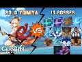 Solo C0 Yoimiya vs 13 Bosses Without Food Buff | Genshin Impact