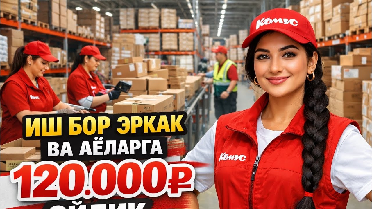ИШДИ ЗУРИ АЁЛ ВА ЭРКАКЛАРГА 120.000₽ ОЙЛИК ШОШИЛИНГ ЖОЙ КАМ #ишбор #мусофирлар 