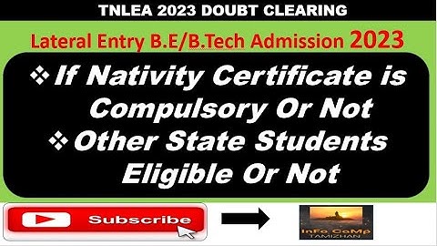 TNLEA 2023 || Nativity Certificate Explained || Other State Students Eligible Or Not || Info Camp