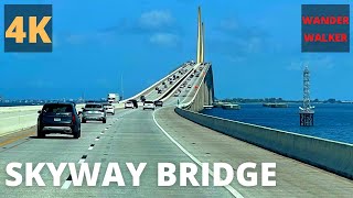 [4K]Skyway Bridge St. Petersburg, FL USA Scenic Drive(worlds longest)