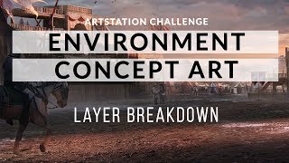 Environment Concept Art Process Layer Breakdown | The Arena