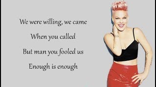 P!nk - WHAT ABOUT US (Lyrics) chords