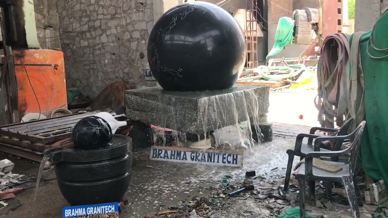 30,000 pound Rotating Giant Stone Ball - 15 Ton Floating Granite Ball - Kugel Fountain