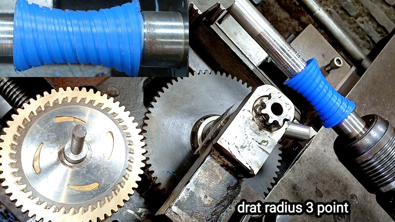 Cara mengedrat ganda 3 mata berbentuk radius di mesin bubut manual