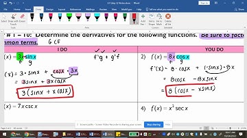 2.4 (day 1) Video Derivative of Trig Functions