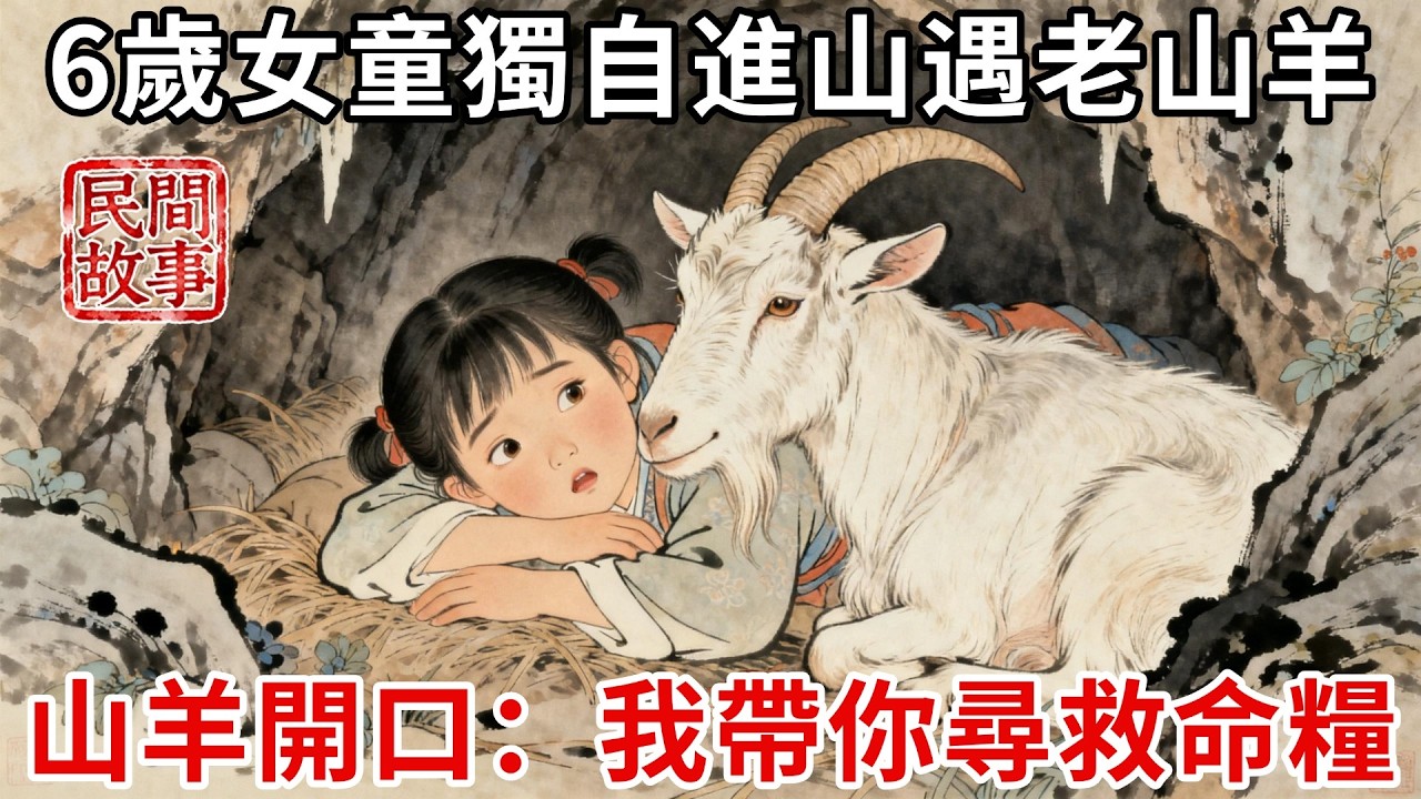 荒年顆粒無收，6歲女童家裏斷糧，不願拖累爹娘獨自進山，遇到一只老山羊，深夜山羊忽然開口：孩子，我帶你尋救命糧！#民間故事 #傳統文化 #原創虛構 #華語有聲書 #槐樹下聽書