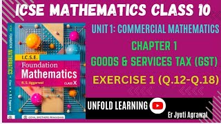 ICSE FOUNDATION MATHEMATICS CLASS 10 2026-27 || RS AGGARWAL || 1. GST || Exercise 1 Part 3 #icse