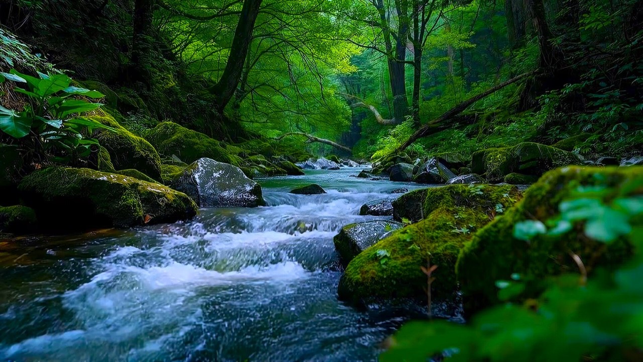 Feel Instant Calm by a Serene Forest Stream 🌿 River Sounds & Birds for Insomnia Relief