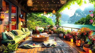 Warm Coffee Shop Ambience ☕ Spring Jazz Music for Relaxing, Studying, Working, and Good Sleep