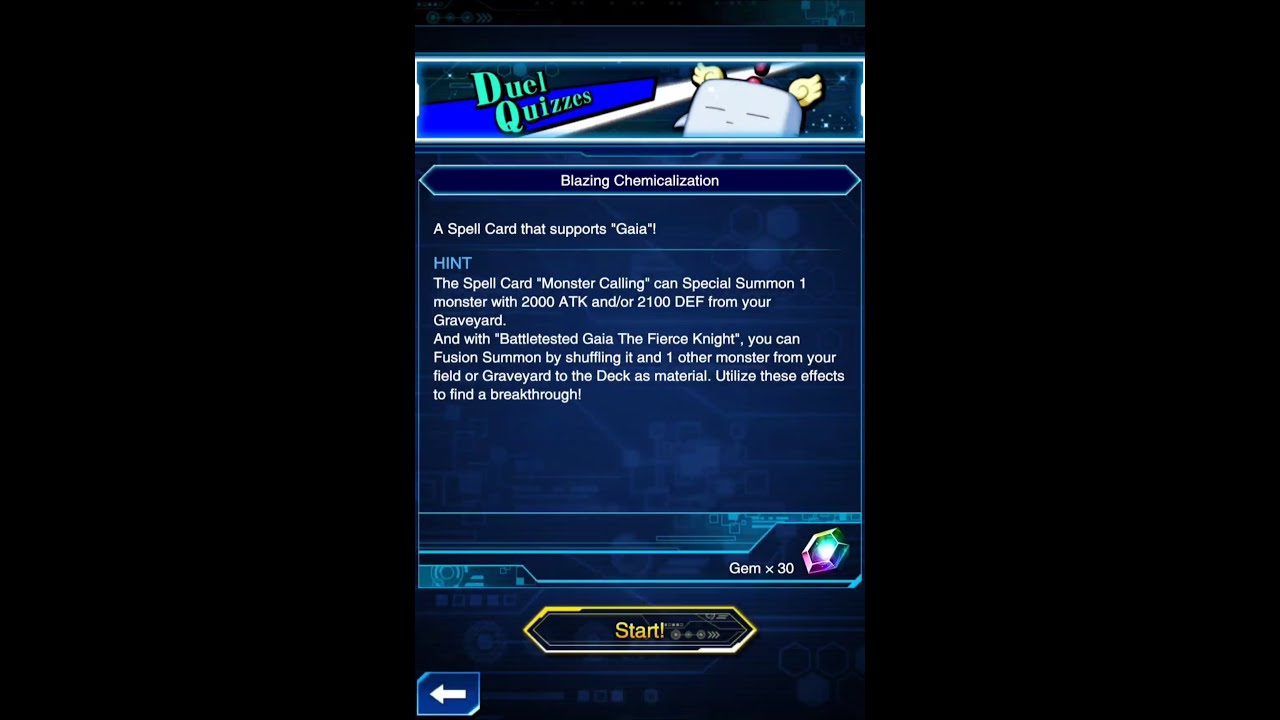 Yugioh Duel Links - Duel Quiz: Blazing Chemicalization
