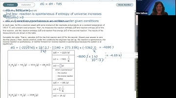 Calculating dG from dH and dS