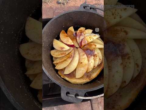 Cast iron Apple Pancake #campfire #castiron #yummy #apple #pancake