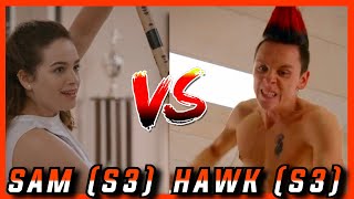 Sam Larusso (S3) VS Hawk (S3) | Cobra Kai #shorts