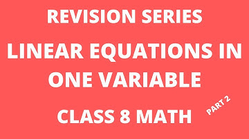 10 important questions (MCQ) for chapter 2 class 8 math | Linear Equations in One Variable class 8 |