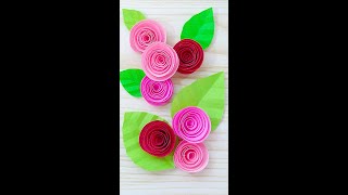 Rose. How to make paper flowers. #shorts #Paperflowers #rose #diy #papercraft