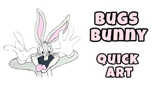 How To Draw Bugs Budimit Bunny In Minutes Warner Bros. Cartoon Hare Quick Art