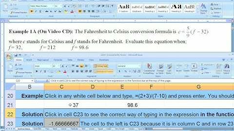 R.1.1 Evaluating expressions using Excel