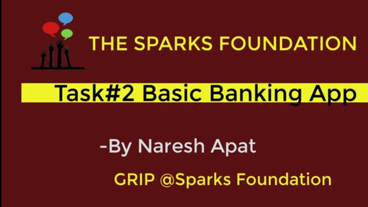 Basic Banking App The Sparks Foundations TASK2 YouTube