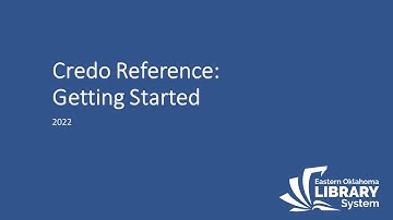 Credo Reference: Getting Started