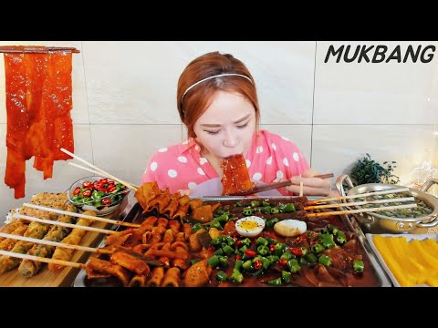 <strong>SUB</strong>) 땡초듬뿍 매운 가래떡떡볶이 중국당면 매운어묵 튀김 Spicy Tteokbokki [Stir-fried Rice <strong>Cake</strong>] MUKBANG ASMR yummy eating먹방