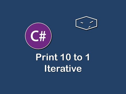 print 10 to 1 iterative in c#