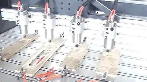 Multi heads wood carving cnc router working video